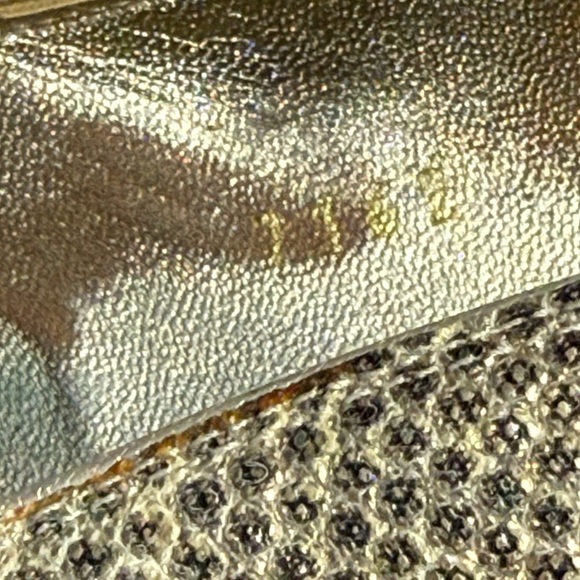 Judith Leiber Gold Tan  snake embossed Heels with Pointed Toe - Picture 8 of 16